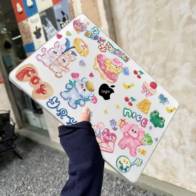 Compatible Macbook Creative Print Transparent Laptop Case, Semi-Rigid Shell for Neo Air Pro 13-15 Inch, M5m4m3m2m5 Series
