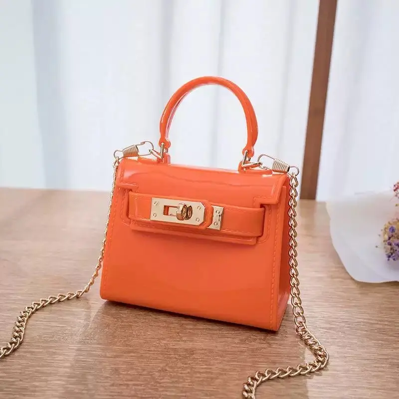 Girls' Multi-Functional Coin Purse, Fashion Accessory, Chain Crossbody Bag, Elegant Shoulder Bag, Macaron Color Mini Jelly Bag, Shiny Handbag