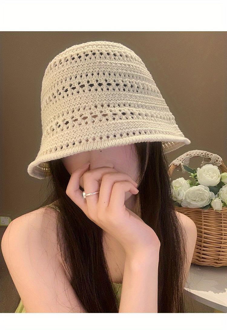 1 piece of 2026 new summer women's hollow sun hat, breathable and thin fashion design, suitable for shopping and traveling