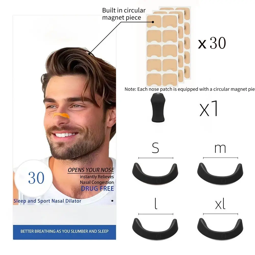 Magnetic Nostril Expansion Patch - External Respiratory Assist Patch Suitable for Men and Women with Enhanced Ventilation Magnetic Nose Strap | Adjustable Nose Patch | Soft Texture