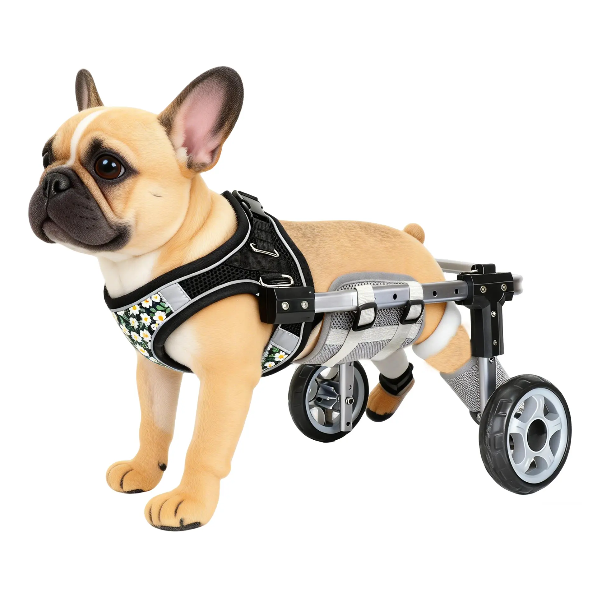 Pet Dog Wheelchair – Four-Wheeled Mobility Aid and Support Brace for Hind-Limb Disability or Paralysis (Rehabilitation)