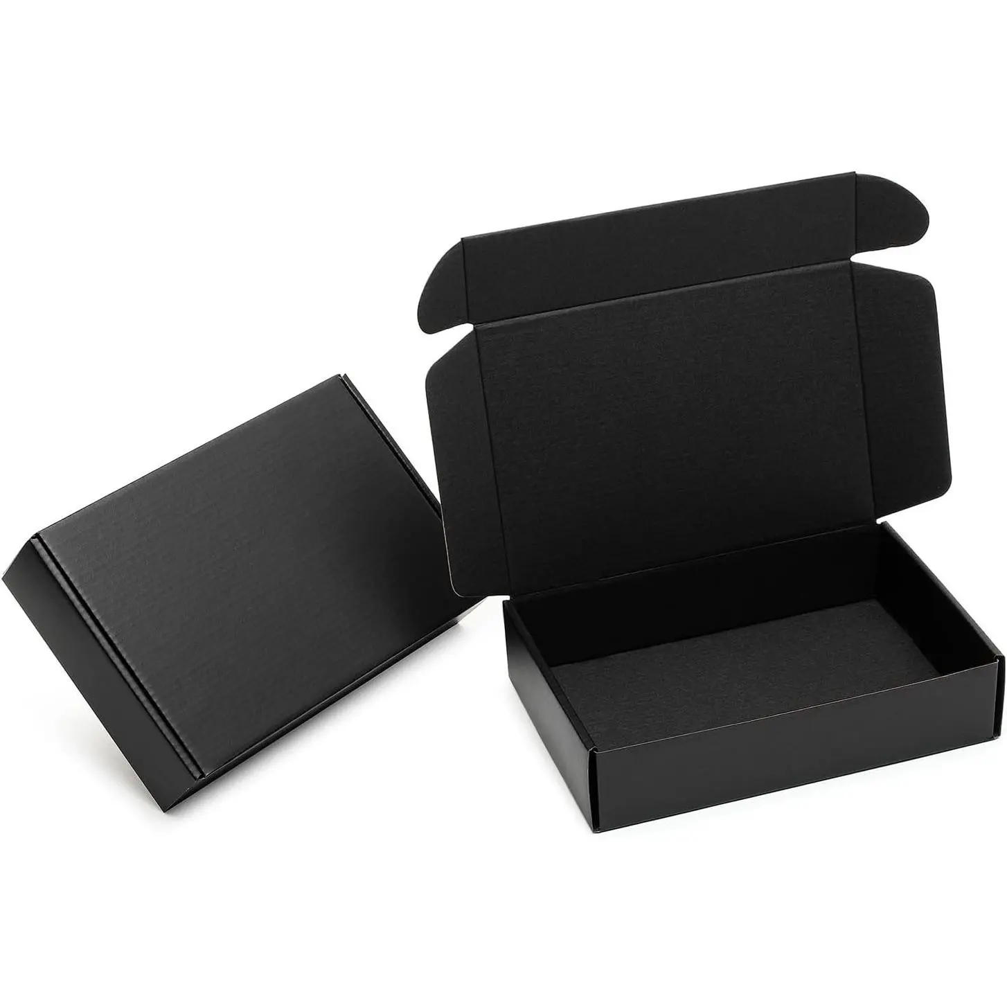 9x6x2" Black Corrugated Shipping Boxes - 24 Pack Tab Locking Literature Mailer Flat Cardboard Mailing Boxes for Small Business Gift Packing SuppliesGift