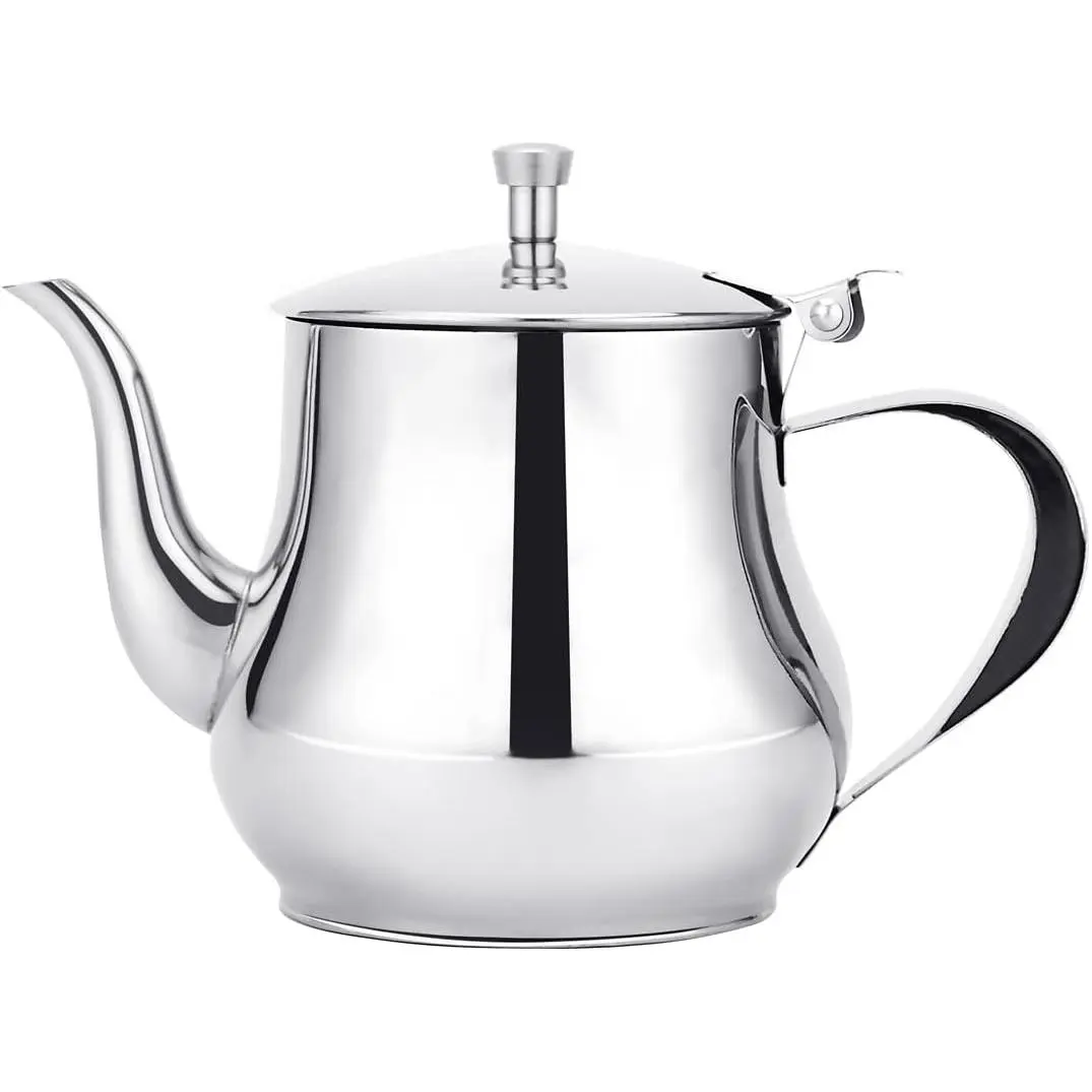 360ml(13Oz) Stainless Steel Small teapot 1 Cups,Easy Pour  Pot,Mirror Polished Easy to Clean,