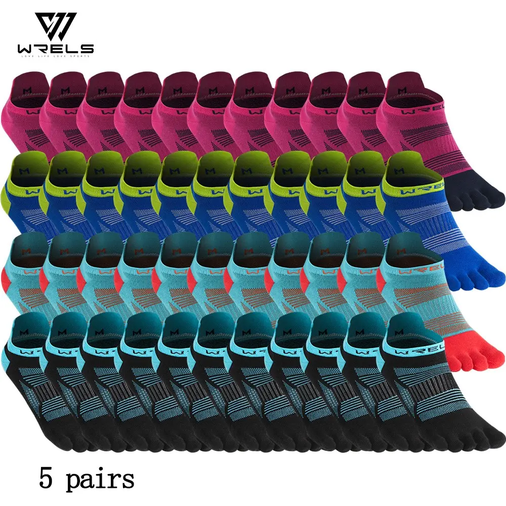 Wrels Outdoor Five-Finger Socks, Professional Running Socks, Short Cuff High Elasticity Sports Socks, Comfortable and Durable