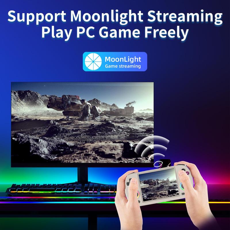 ANBERNIC RG40XX H 64GB handheld game console -4-inch IPS OCA screen, Linux 64 bit, 1.5GHz quad core CPU, 5G WiFi/Bluetooth 4.2, HDMI TV output, 5000+pre installed retro games, 3200mAh 6H battery, RGB lights and vibration