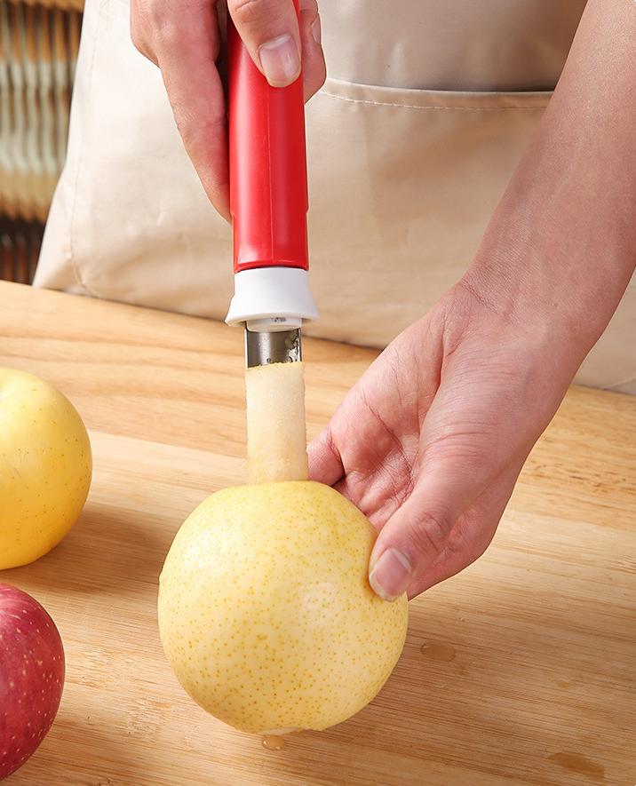Stainless Steel Apple Corer & Peeler 2-in-1 with Telescopic Handle – A Multi-Purpose Kitchen Tool for Pears, Potatoes, and More.