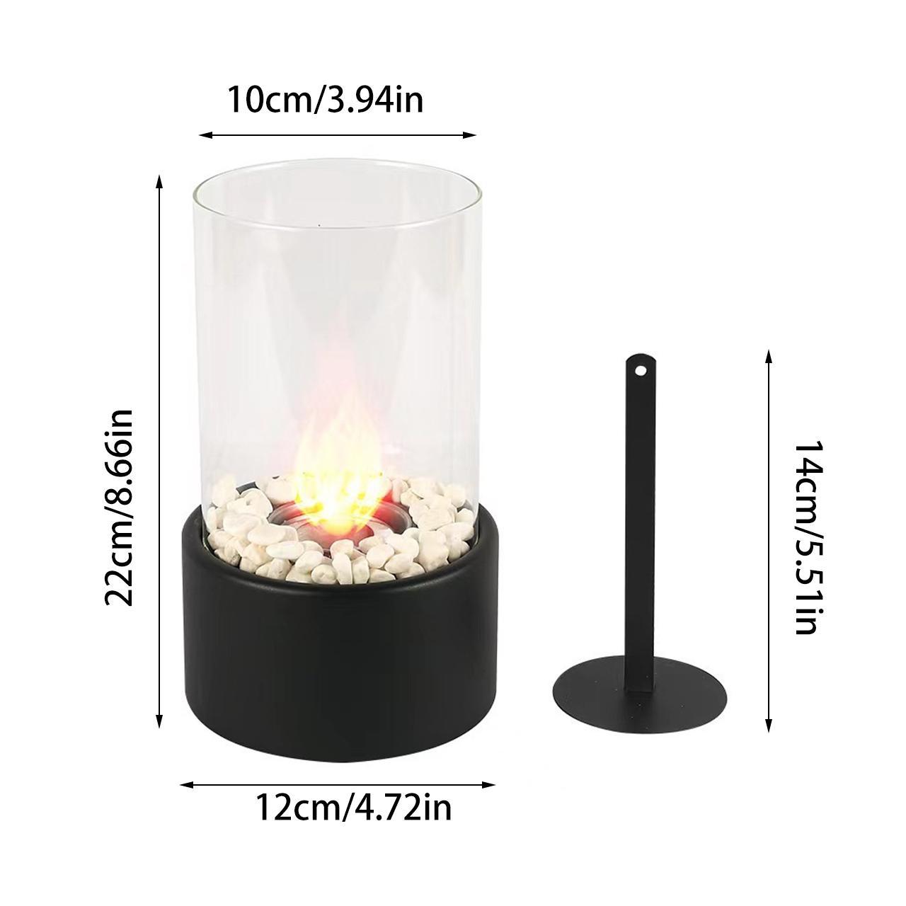Table Fireplace with Protective Glass, 1 Count Warming Table Fireplace Heater for Indoor and Outdoor Use, Table Decoration and Heating, Balcony Ambiance Decoration, Summer for Gift