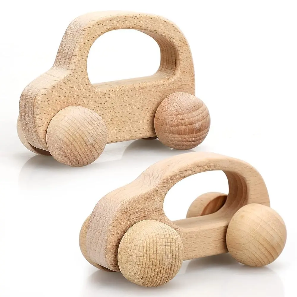 Wooden Toys Cars, Montessori Baby Toys 6-12 Months, Wooden Baby Toys Rattle Cars for Toddlers 1-3, Baby Boy Girl Nursery Decor, Montessori Toys for 1 Year Old Boy First Birthday Gift