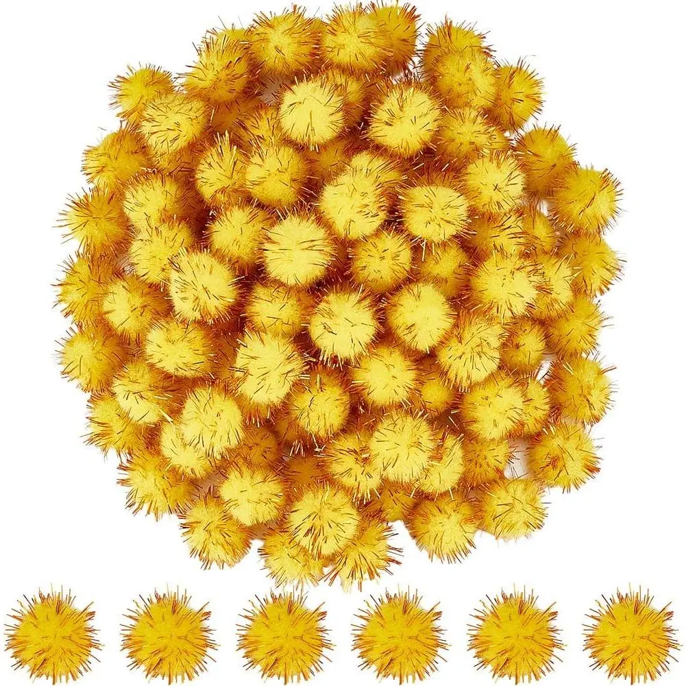 120 count  Glitter Pom Pom Sparkle Balls Crafts Bulk 20mm Fibre Soft  Decor Round Fuzzy Tinsel Ball Glitters Pompoms for DIY Art Crafting  Christmas Party Decorations Accessories