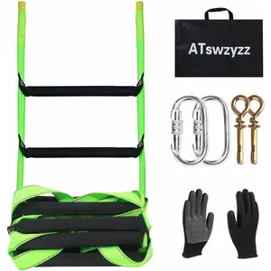 Emergency Fire Escape Ladder, Flame Resistant Safety Rope Ladder with Hooks 13FT/16FT/26FT/32FT/49FT, Fast to Deploy, Easy to Store Withstand Weight up to 1300 pounds (26FT)