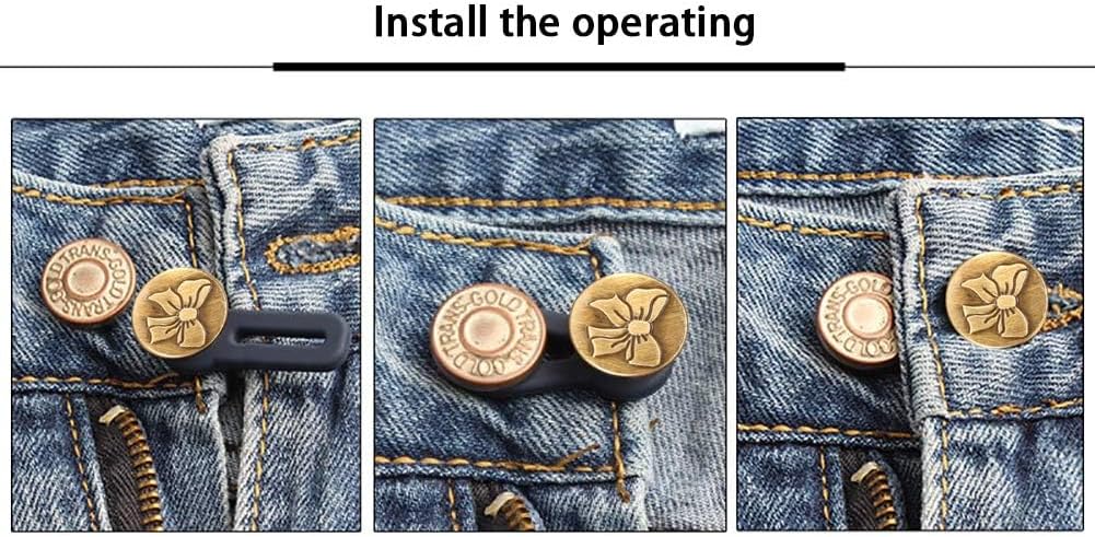Button  Extender Pants  Extender Adjustable Extended Button Jeans Button Extender Set 8 count Metal Button Elastic  Extenders for Jeans Skirts Trousers (Blue)