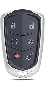 Key Fob Shell Case Replacement Fits for Cadillac Escalade ESV 2015 2016 2017 2018 2019 2020 Keyless Entry Remote Control 6 Button Pad Cover