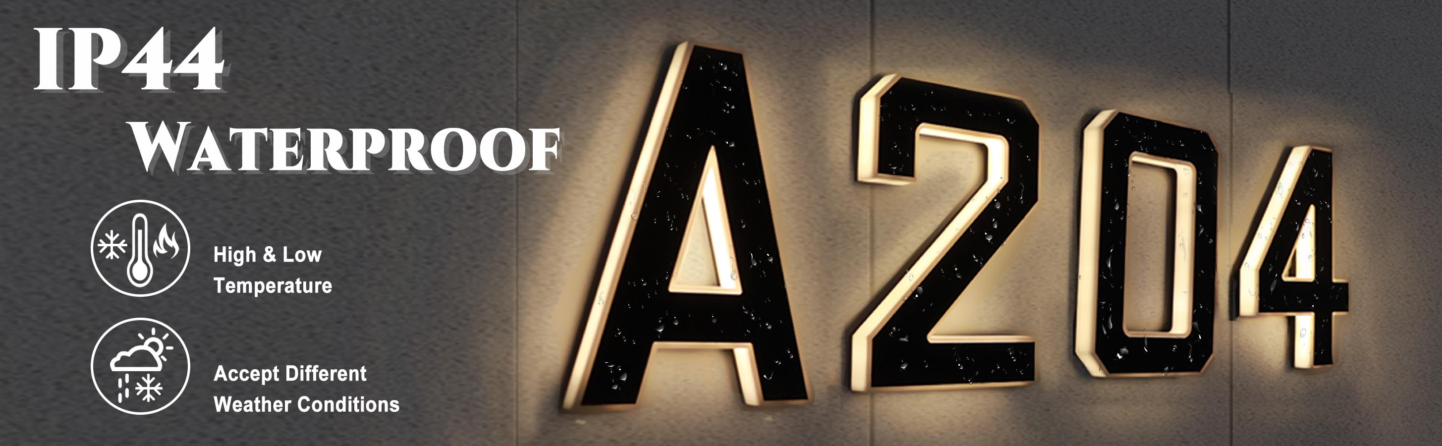 Solar Lighted 9 Inch LED Address Numbers Signs - Waterproof Outdoor Design for Homes, Modern Look, Ideal for Various Environments,Modern Farmhouse Illuminated Sign