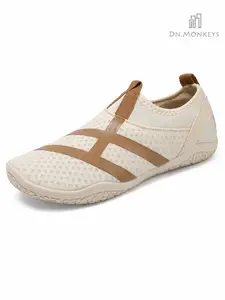 [dn. Monkeys] Men's Cross Stripe Slip-On Barefoot Water Shoes, Breathable Mesh Quick-Dry River Trekking Shoes, All Seasons Sporty Style
