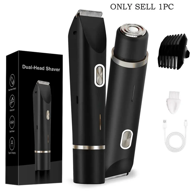 Rechargeable 2-in-1 Electric Bikini Trimmer and Body Hair Shaver for Women, Cordless Multifunctional Trimmer, Suitable for Arms, Legs, and Underarms, Ideal Gift
