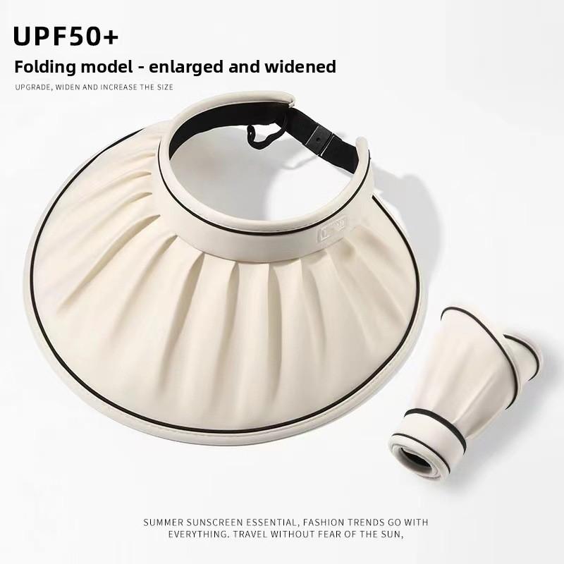 Ice silk sunscreen hat women's summer headband outdoor sun hat big brim shell hat UV protection face hat