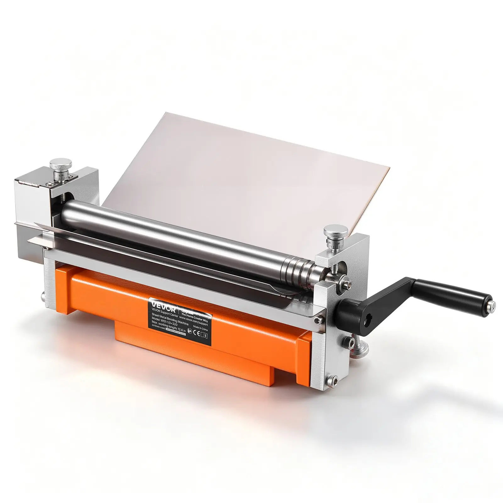 VEVOR Slip Roll Machine 12.6 in Max Forming Width 20 Gauge Slip Roller, Manual Sheet Metal Rolling Bending Machine, Heavy-Duty, with Fixed Rollers, for Aluminum Alloy Copper Sheet Low Carbon Steel