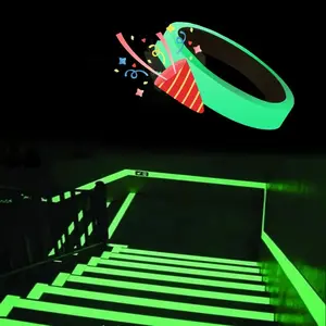 Glow in The Dark Warning Self Adhesive Tape, 1 Roll Outdoor Decoration Fluorescent Non-slip Waterproof Adhesive Tape, Luminous Sticker for Stairs, Floors, Stages, Room Decor