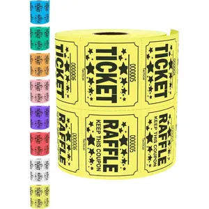500 Raffle Tickets, Yellow (1 of 8 Colors), Double Roll, Large Ticket for Events, Entry, Class Reward, Fundraiser & Prizes