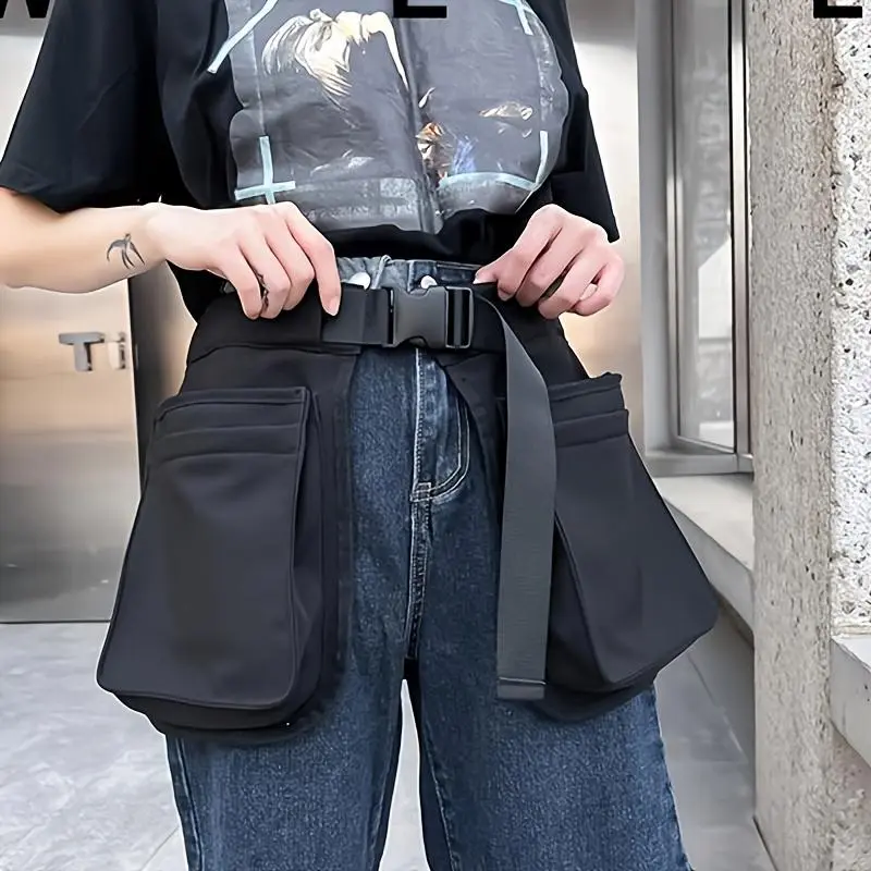 Unisex Casual Plain Sling Bag, Large Capacity Foldable Polyester Crossbody Pack with Adjustable Strap for Travel and Sports