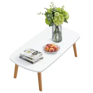 No Assembly Needed Folding Wooden Computer Desk - Sturdy 4-Leg Low Table - Multifunctional for Floor Sitting - Space-Saving for Bedroom, Office, Apartment, Dorm, 39.4x19.7in - Natural Wood Grain
