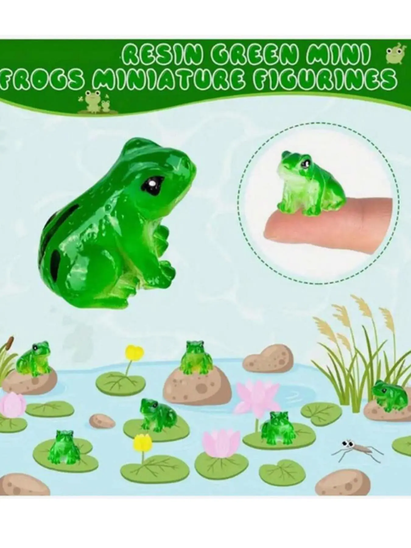10pcs Cute Miniature Resin Frogs, Green Frog Figurines for Fairy Gardens and Terrariums, Great for DIY Moss Landscape Design and Home Decoration with Garden Frogs，Interesting Mediterranean Style Design