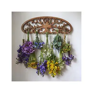 MOUGIGI Tree Of Life Herb Drying Rack - Lightweight Space Saving - Hanging Dryer For Herbs And Vanilla - Rustic Wall Décor - Gift For Home - Stylish Dried Herb Arrangement - Unique Minimalist Design