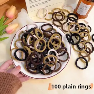 Solid Color Hair Scrunchies, High Elastic Seamless Hair Ties, Soft Towel Fabric Rubber Bands No Pull No Damage, Coffee Tone Ponytail Holders for Girls, Versatile Daily Hair Accessories