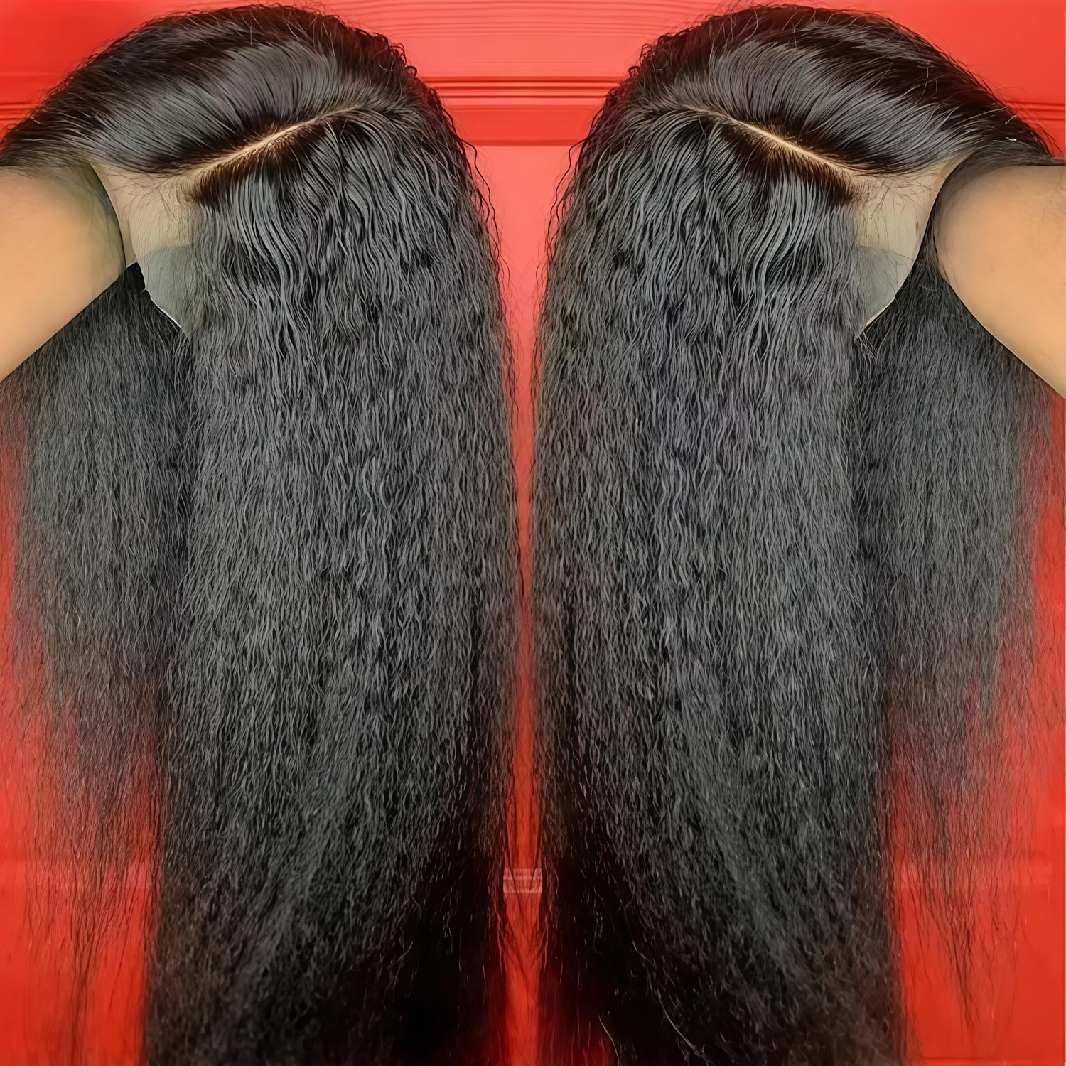 13*4 Lace Women's Elegant Long Curly Wig| Slightly Curled Deep Waves, High-Temperature Fiber, Suitable for Cosplay, Parties, Stage Performances, Music Festivals, Carnivals, St. Patrick's Day, Back-to-School Season, Valentine's Day