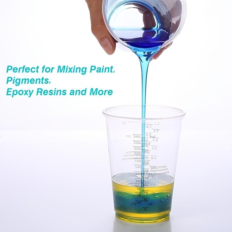 10/20/50pcs Paint Mixing Cups • 240ml(8oz) Disposable Plastic Measuring Cups • With Paint Stir Sticks • Perfect for Mixing and Measuring Paint, Resin, Epoxy • Precision Crafting Made Easy!