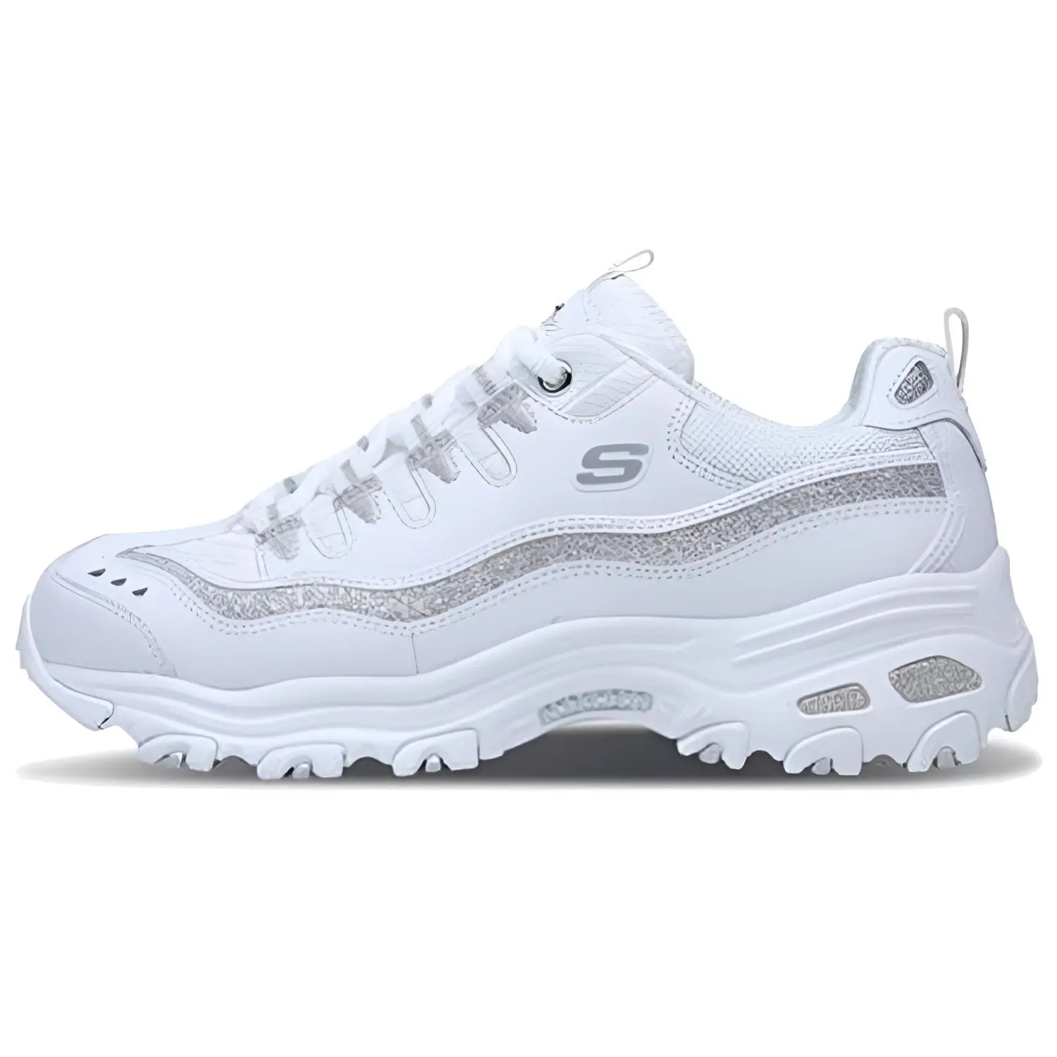 Skechers D'LITES 1.0 Women’s Low-Top Dad Shoes: Mesh and Leather, Lace-Up, Cushioned and Durable Verifiable, with credentials and supporting global authentication