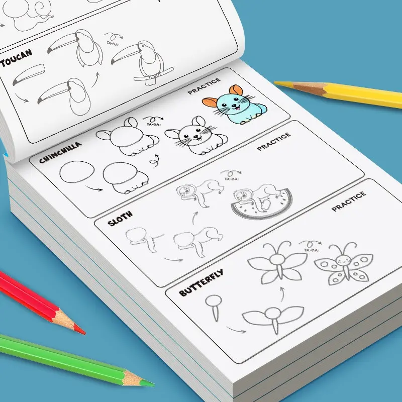 Step by Step How to Draw Everything for Kids: Easy Drawing and Coloring Book, Fun Toddler Sketching Workbook, Early Learning Art & Craft Activity for Beginners, Kindergarten Guided Drawing Practice, Illustrated Activity Book
