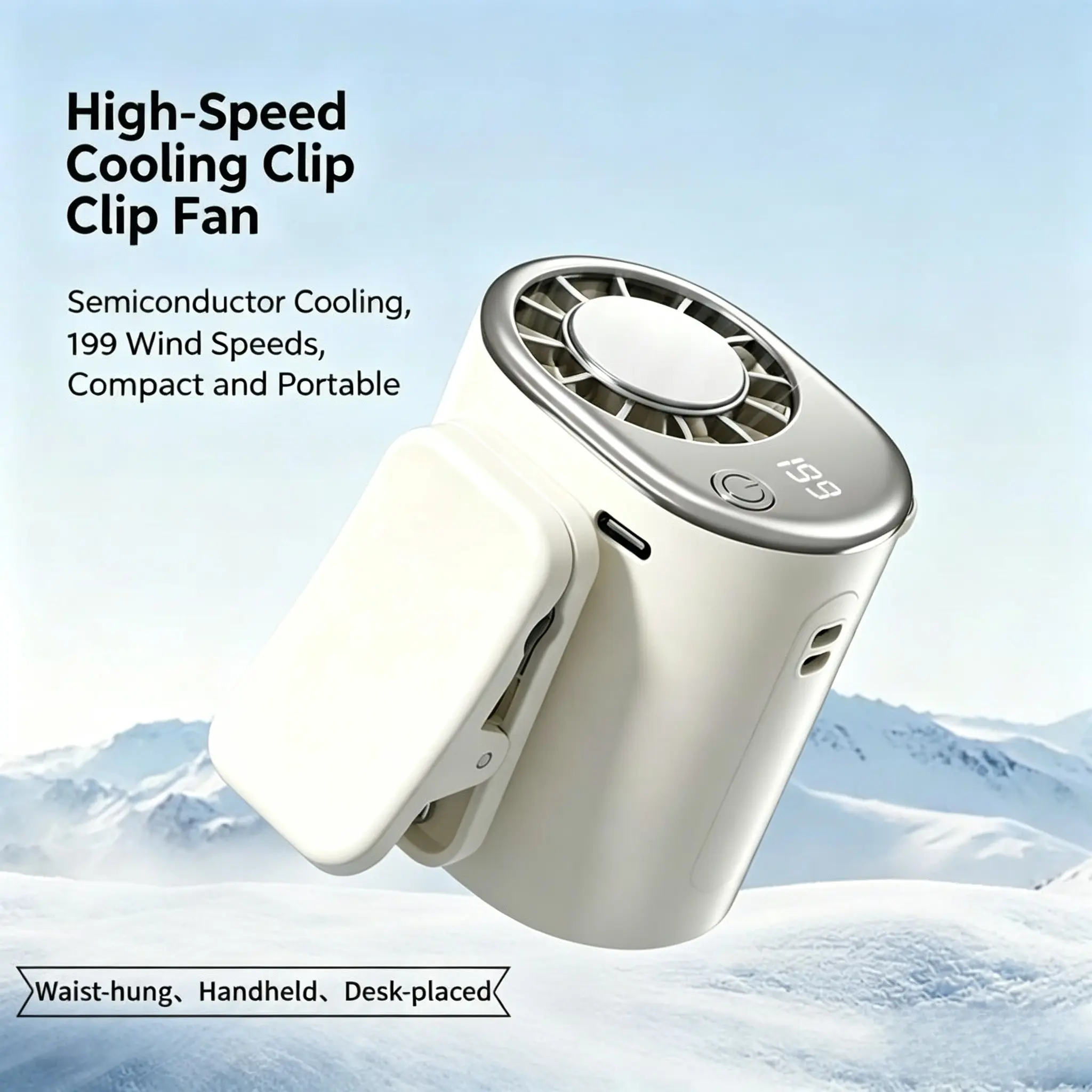 2026 New Waist Fan with Semiconductor Cooling, Portable Clip-on Personal Air Conditioner, USB Rechargeable for Outdoor