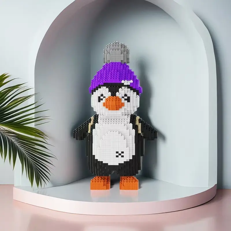 DIY Brick Set 6231 Pieces, Winter Penguin Decoration, Ideal for Bedroom Decor and Gifts, Desktop Ornament, Hobby Toy