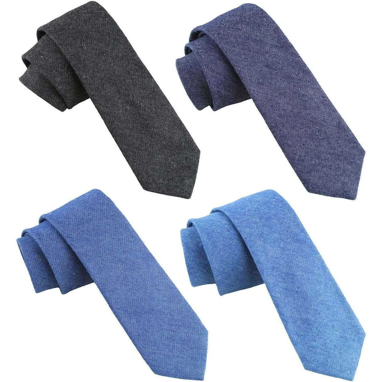 Men's pure cotton slim-fit tie, solid color tie, item number 210588-591 Mix4