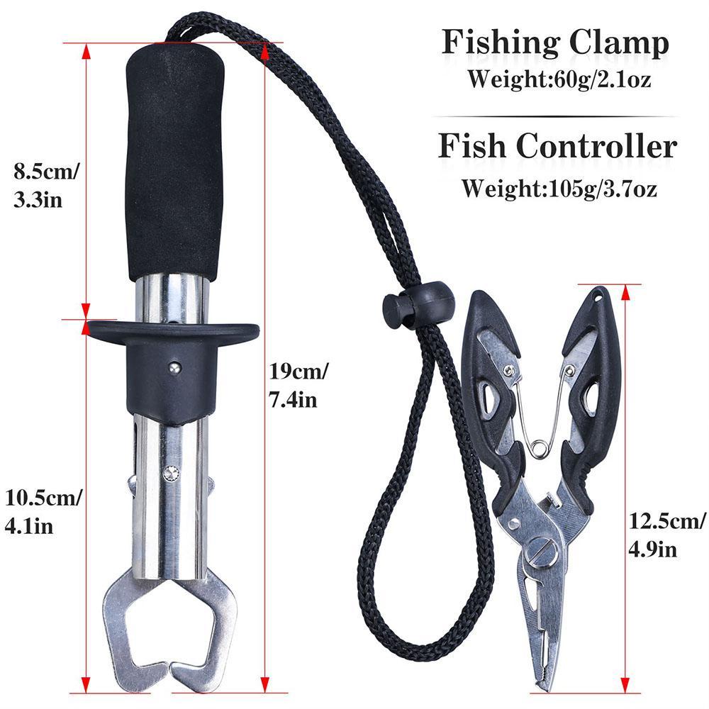 Stainless Steel Fishing Gripper with Storage Bag, Fishing Plier with Lanyard & Bottle Opener, Fishing Tool for Outdoor, Fishing Accessories Kit