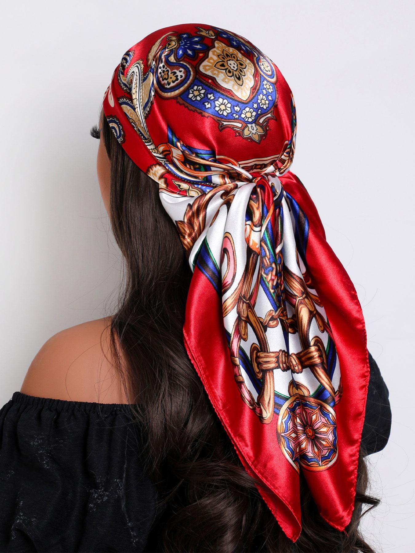 35" Women's Bohemian Style Scarf, Silk-Like Headband for Elegant Looks, Perfect Gift for Any Occasion, Casual Lightweight Woven Fabric