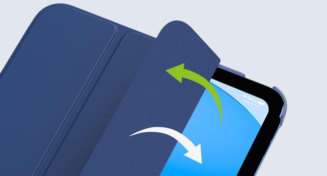 iPad (A16) 11th Generation Case 11 Inch 2025, iPad 10th Generation Case 10.9 Inch 2022, Slim Stand Hard PC Translucent Back Shell Smart Cover, Support Touch ID, Auto Wake/Sleep, Navy Blue