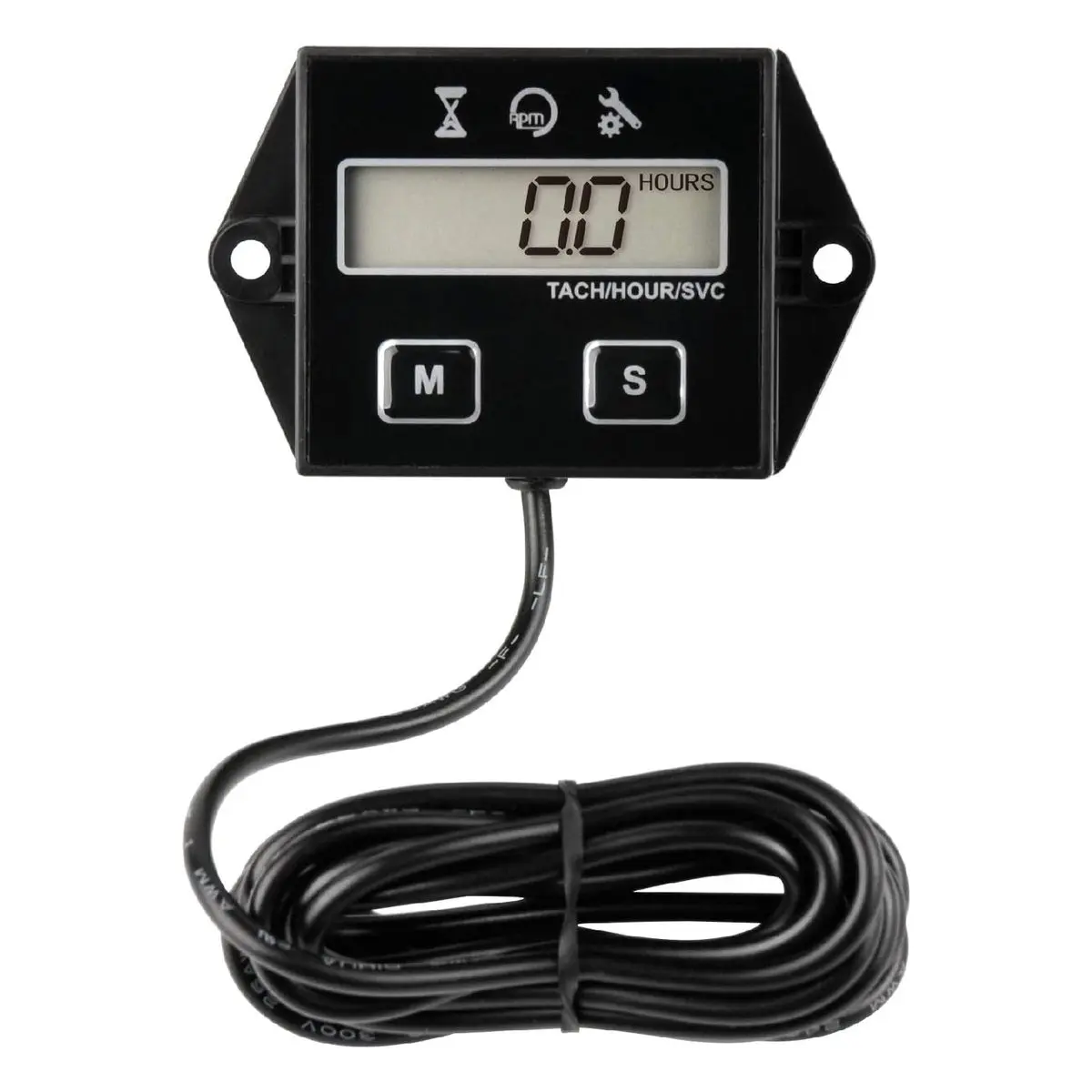 HM011E 3-in-1 Digital Gauge - Maintenance Reminder, Digital Hour Meter, Tachometer, IP65 Waterproof, Long Battery Life, 1-Click Manual Shutdown for 4-Stroke Gasoline Engines, Lawn Mowers, Generators, ATV, Outboards, Batteries (CR2450)