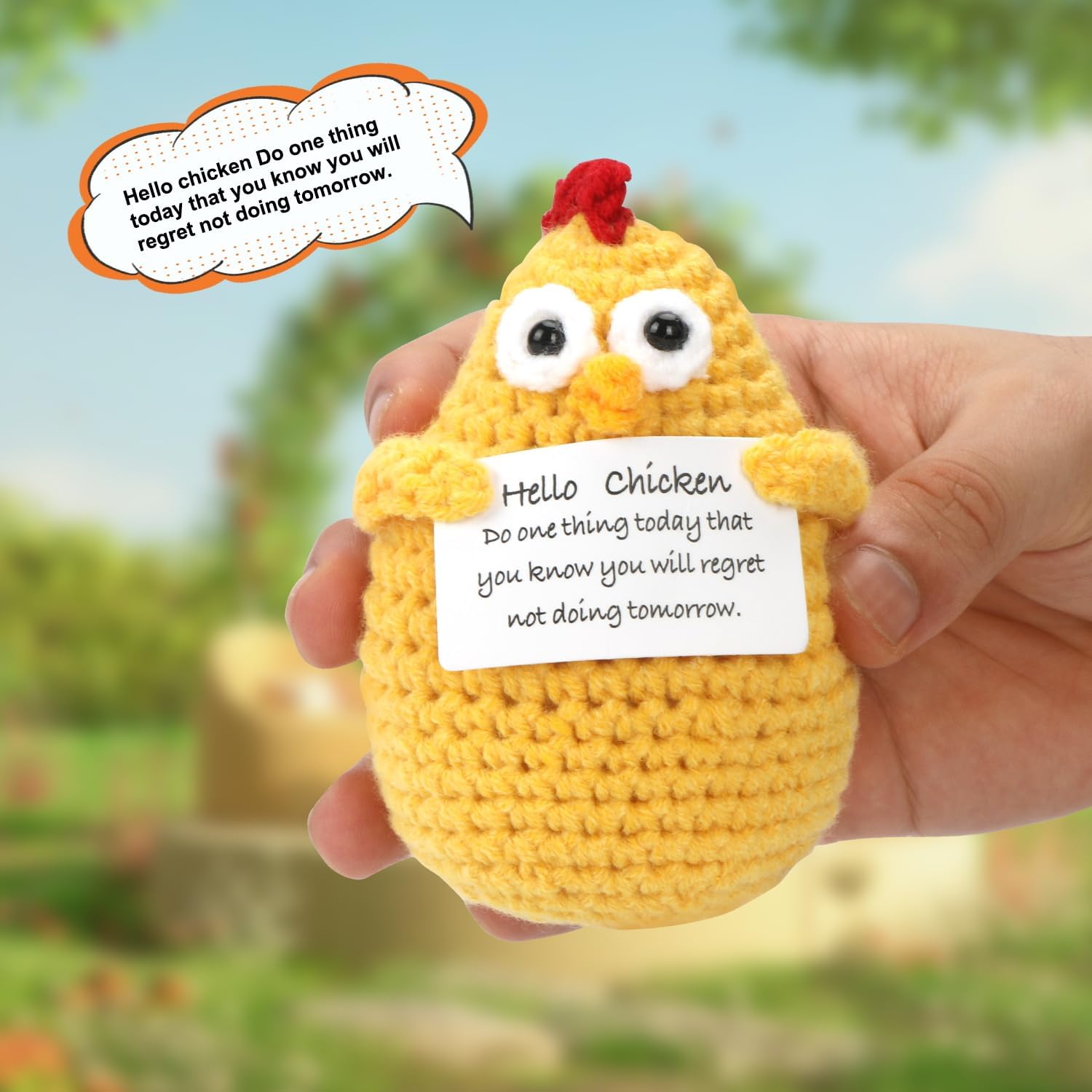 Looking for a funny and heartfelt gift? This Emotional Support Nuggets crochet chicken is exactly it! Handmade positive cheer up decor, cute tiny chicken plush ideal for birthday presents and emotional support. Small in size but huge on love andgood vibes