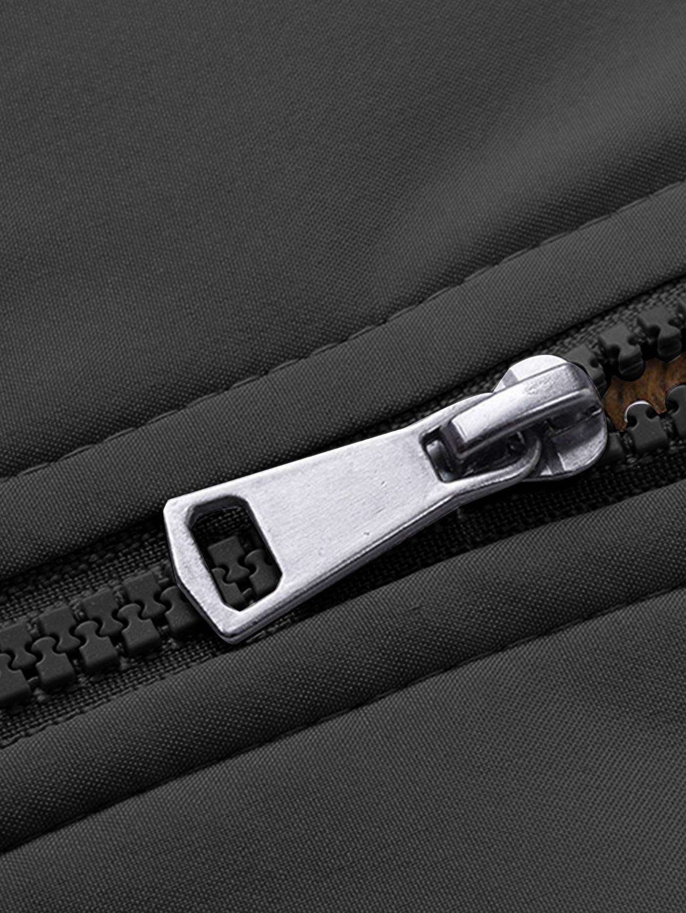 Men's Fleece Lined Thickened Jacket Winter Warmth Coat with Stand Collar, Full Zip，Windproof Outer Shell, Side Pockets, Elastic Cuffs & Hem for a Snug Fit, Ideal for Casual Outings, Outdoor Adventures & Daily Wear，Menswear Tops Long Sleeve