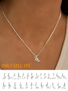 Initial Necklaces for Women Trendy, Dainty Silver Alphabet Letter Necklace Cute Pendant Choker Name Necklace Personalized Costume Monogram Jewelry Necklace for Women Valentines Gifts Stainless Steel Necklace