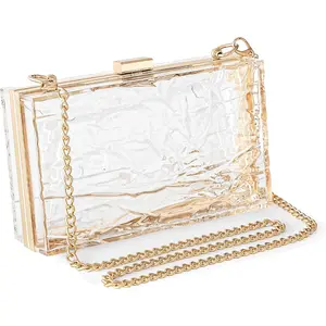 Womens Clear Purse Acrylic Evening Bags clear clutch purse Ripple Shaped Vintage Banquet HandbagGift.