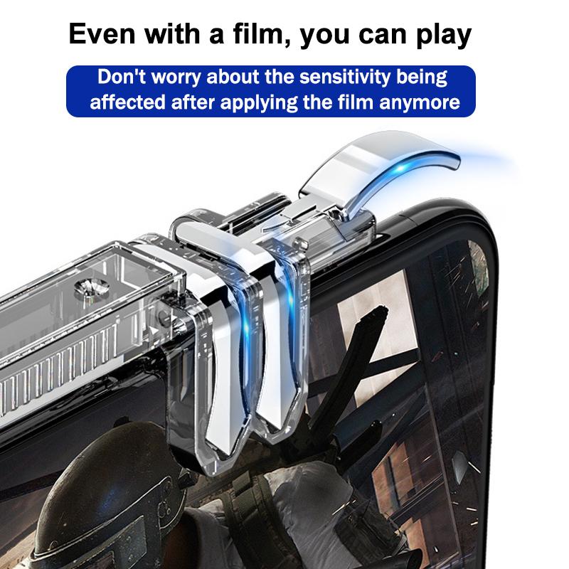 Z06 6-Finger Mobile Game Trigger Handle | Alloy Buttons | Precise Aim & Shoot | Gamepad Joystick for iOS Android PUBG