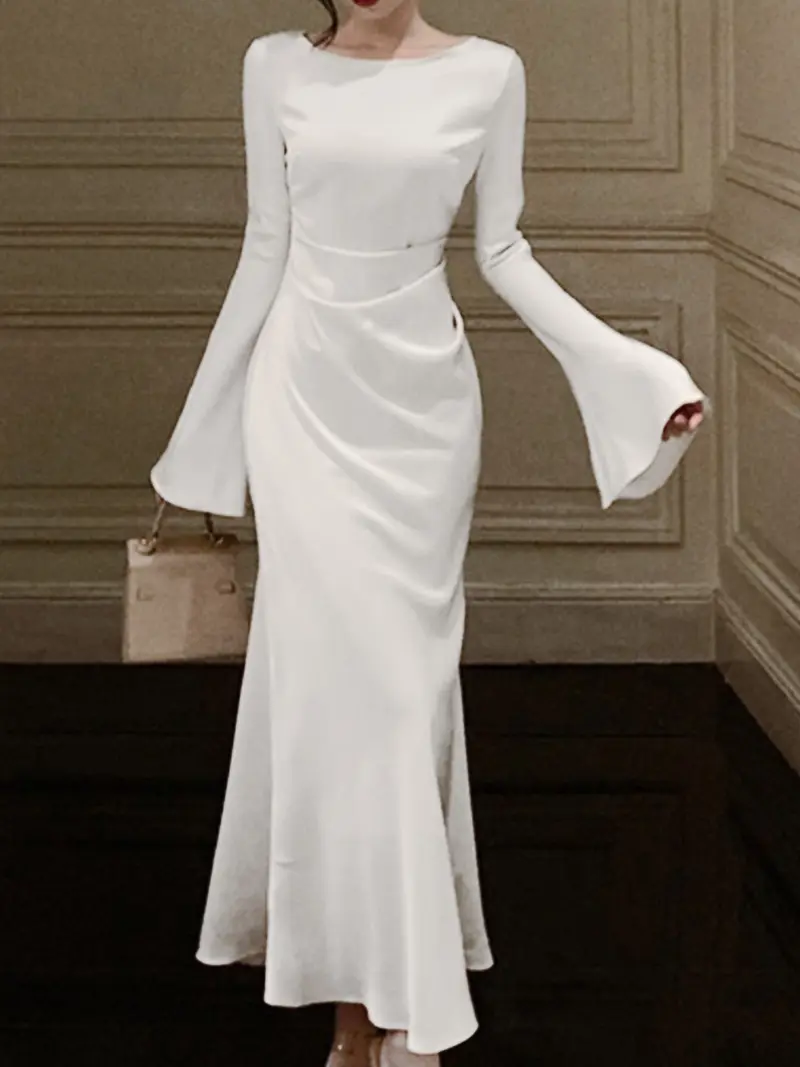 debutante ivory moire satin midi dress 'Debutante' Ivory Moire Satin Midi Dress