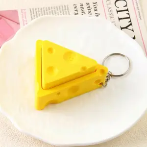 Cheese Stress Relief Toy, 3D Printed Keychain Pendant, Pressure Release Switch Tester, Mini Decorative Toy, Holiday Gift Idea