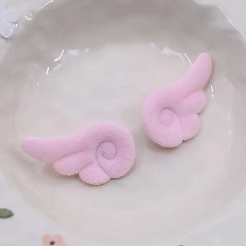 Japanese Style Y2K Plush Bag Sweet Clothes Decor Hat Accessories, 1 Pair Small Angel Wings Brooch