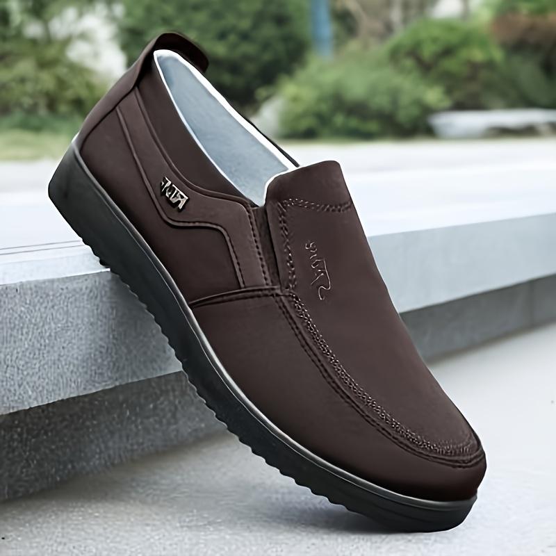 2025 New Men's Slip-On Sneakers/Loafers - Lightweight Non-Slip Rubber Sole, All-Season Comfort, Slip-Resistant Traction for Outdoor Hiking & Urban Commuting - Breathable Fabric Upper, Round Toe Design, NOT LEATHER