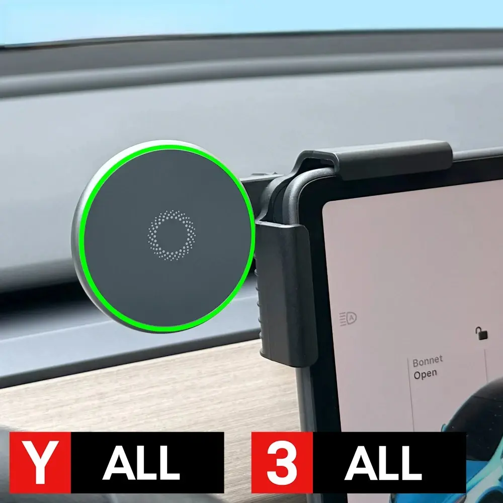 Magnetic Wireless Car Phone Mount Charger | 15W Fast Charging | MagSafe Compatible | For Tesla Model Y/3