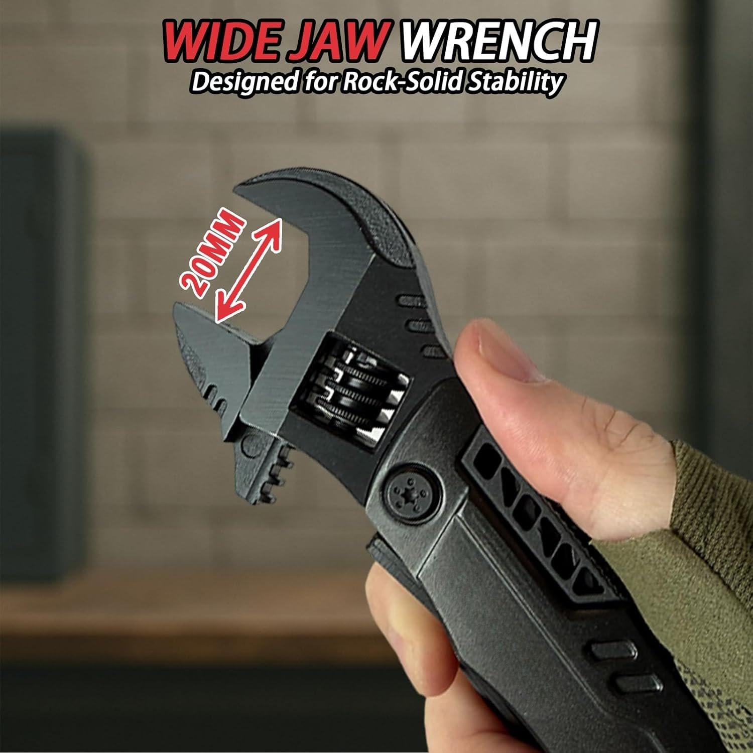 19-in-1 Multitool Wrench - Stainless Steel Adjustable Wrench with Pliers, , Wire , , Screwdrivers - Compact EDC Pocket Tool for Camping, DIY Repairs, for Men 19-in-1 Multitool Wrench - Stainless Steel Adjustable Wrench with Pliers, , Wire , , Screwdrivers - Compact EDC Pocket Tool for Camping, DIY Repairs, for Men